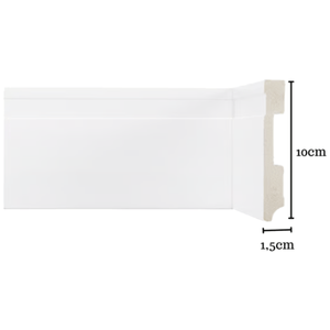 Rodapé Poliestireno Branco Frisado 10cm PIX