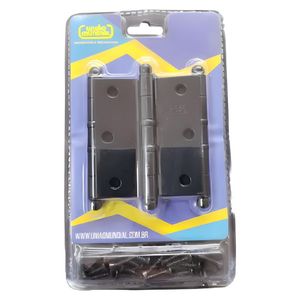 Dobradiça 3 1/2″ x 3″ Preto – Linha Reforçada – União Mundial