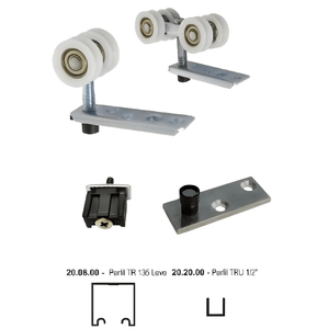 Kit para Porta Sólida de Correr 2m 4 Rolamentos Côncavo - Rodinato