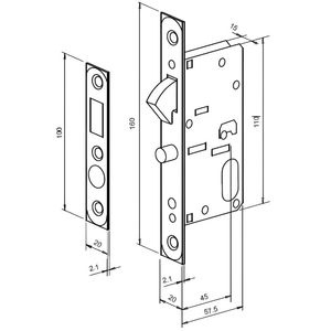 Fechadura Tranqueta para Porta de Correr 40mm Imab