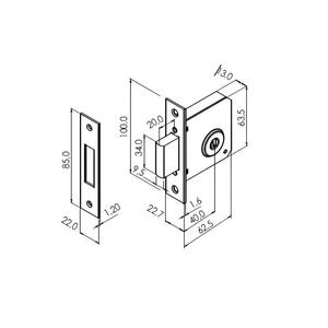 Fechadura Trava de Segurança Tecnoponto Dupla – 40mm – Imab