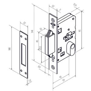 Fechadura Trava Expansiva Cromado 40mm Imab