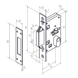 Fechadura Trava Expansiva Cromado Fosco 40mm Imab