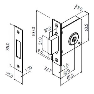 Fechadura Trava Tecnoponto – 40mm – Imab