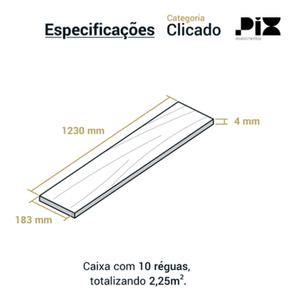 Piso Vinílico Clicado 4mm Lena - PIX