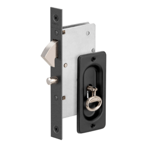 Fechadura com Concha Porta de Correr Interna Preto 45mm Imab