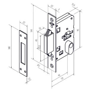 Fechadura Trava Expansiva Cromado 40mm Imab