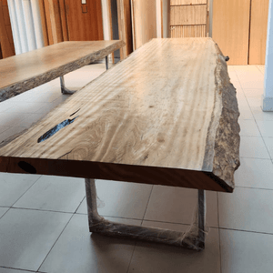 Mesa Rústica Reta de Madeira Pequiá - 400 x 105cm
